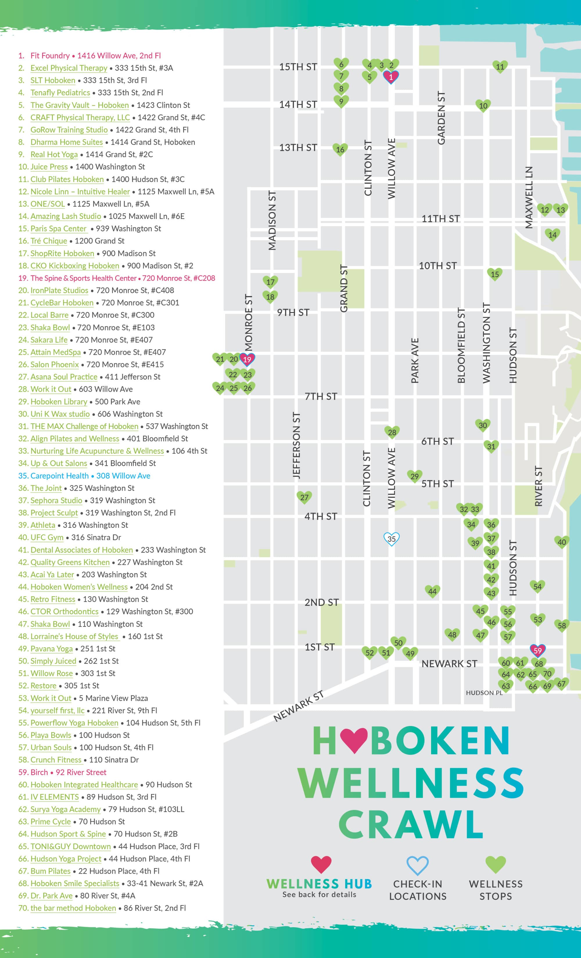 hoboken wellness crawl 2019 map