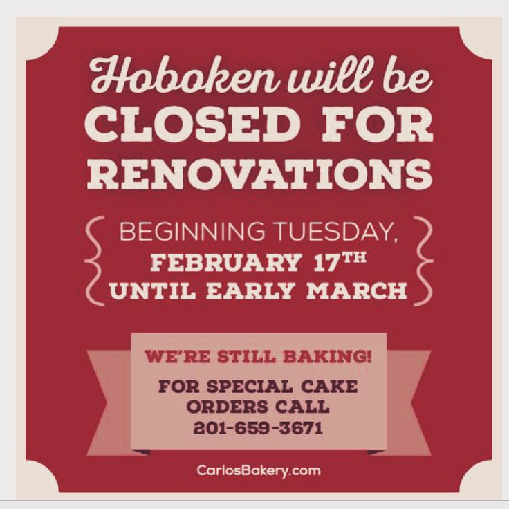 carlo's bakery closed for renovations