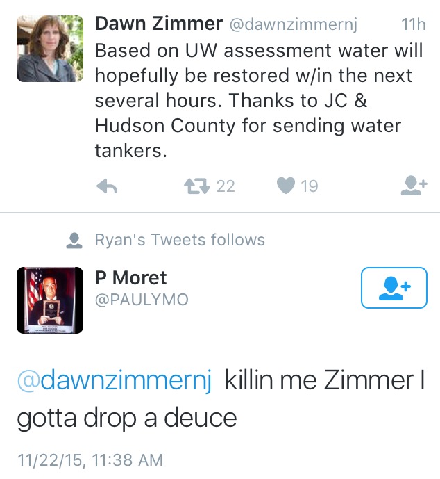hoboken girl watermain break 2015 tweets