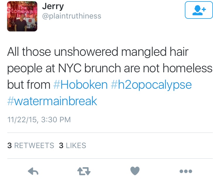 hoboken girl watermain break 2015 tweets