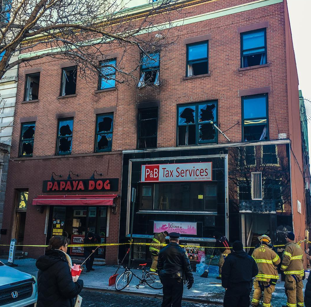 fire on newark hoboken