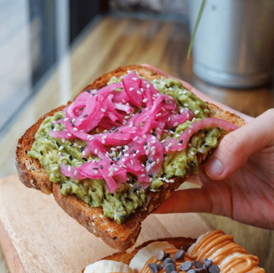 Shaka Bowl’s innovative take on avocado toast is served on 100% organic spr...