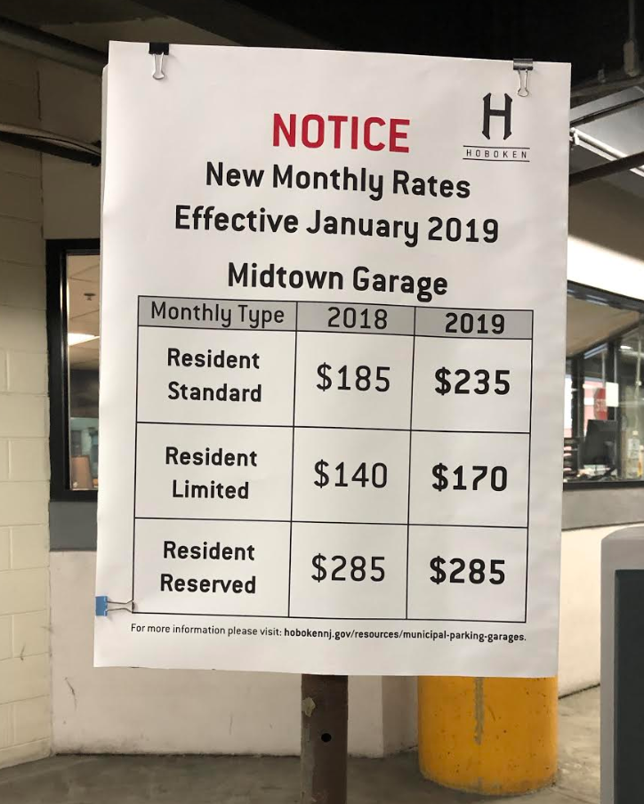 hoboken parking garage rates 2019
