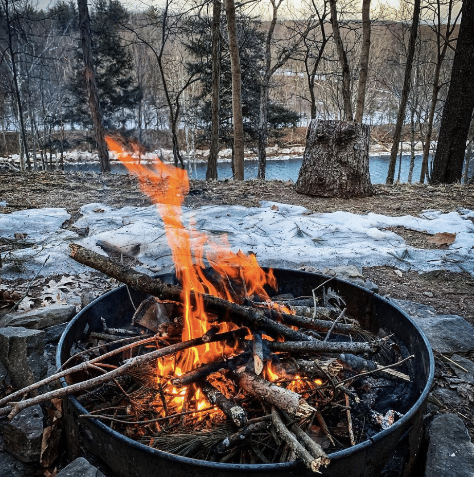 tiny house resort fire pit
