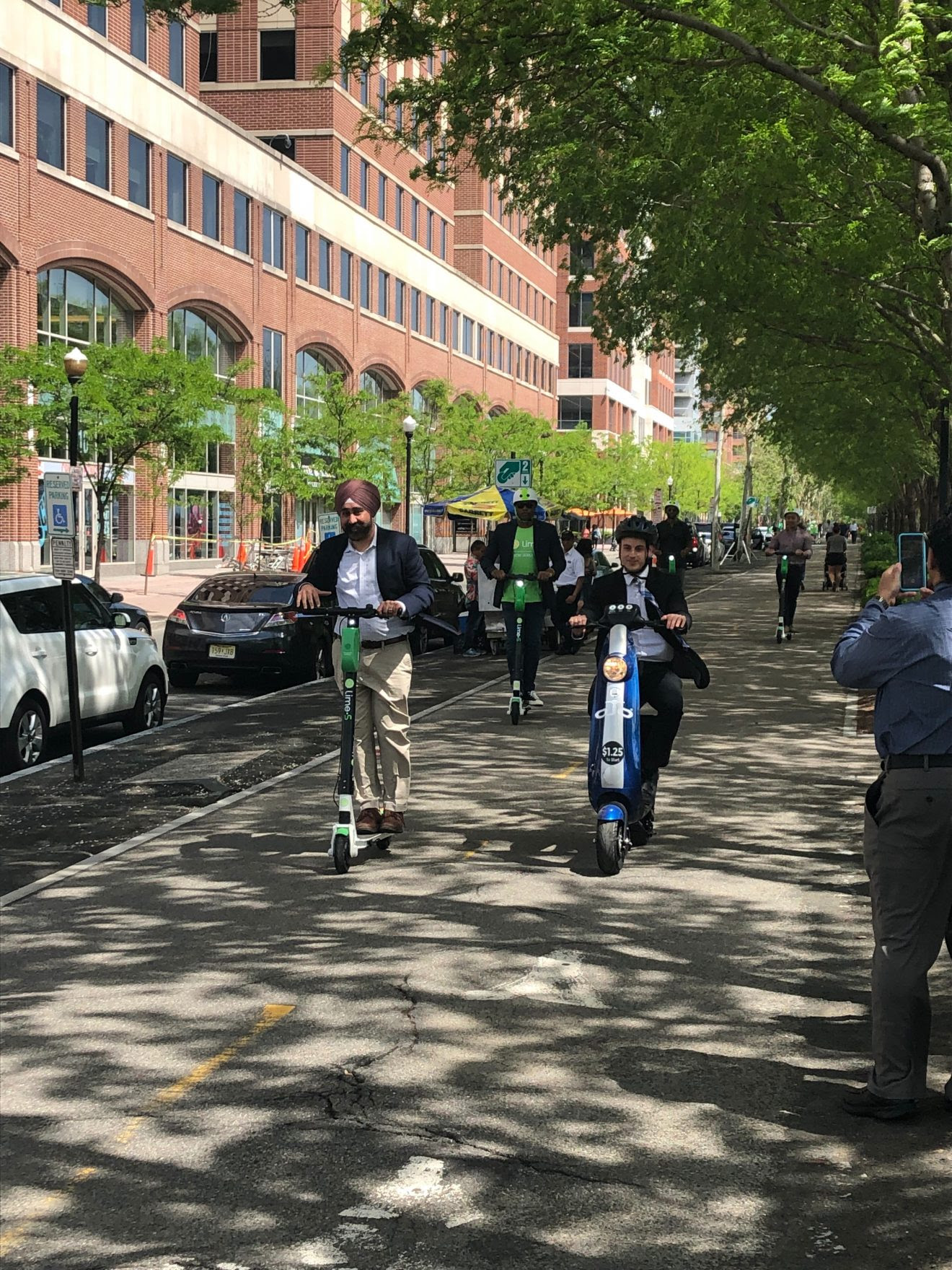 mayor bhalla riding scooter