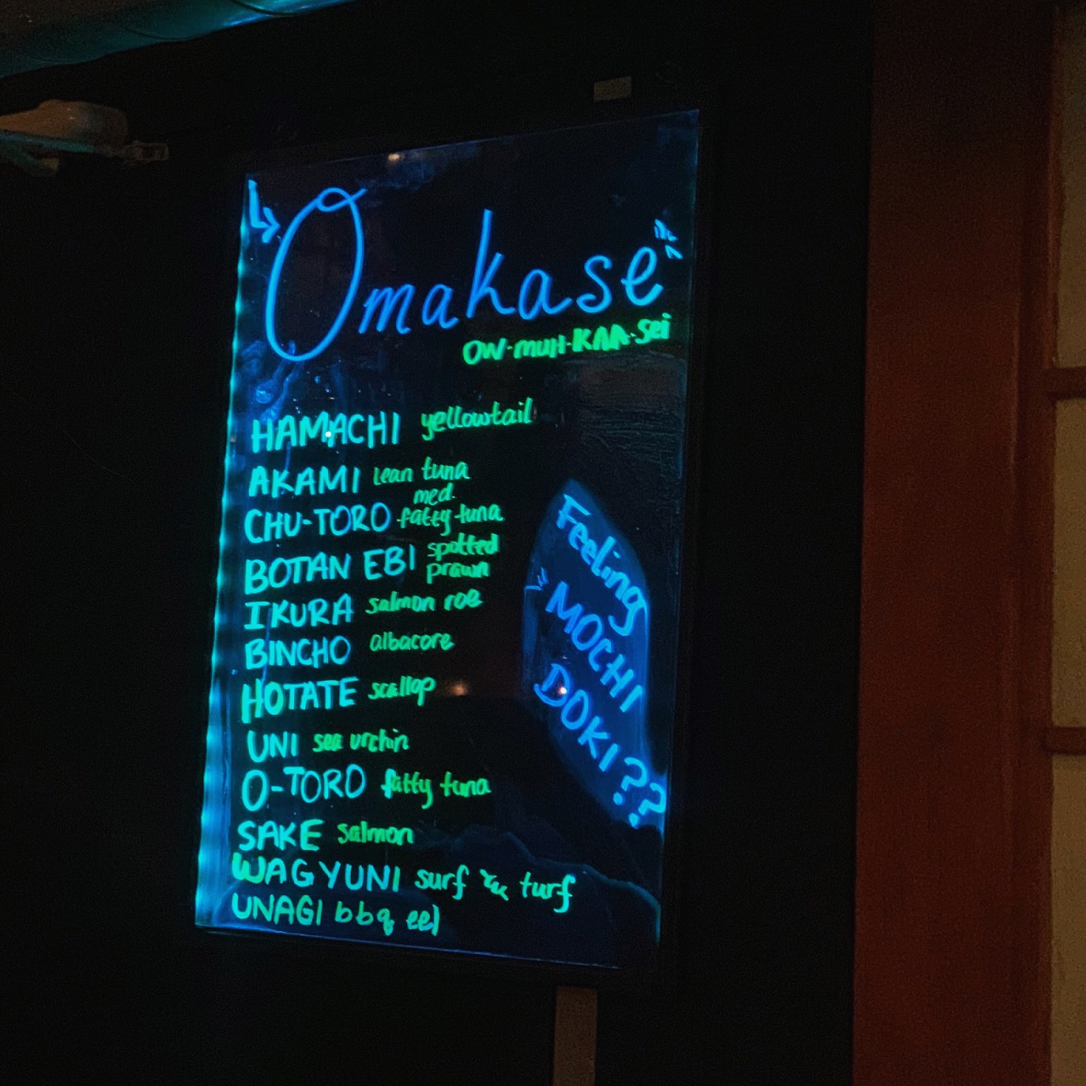 sushi by bou menu