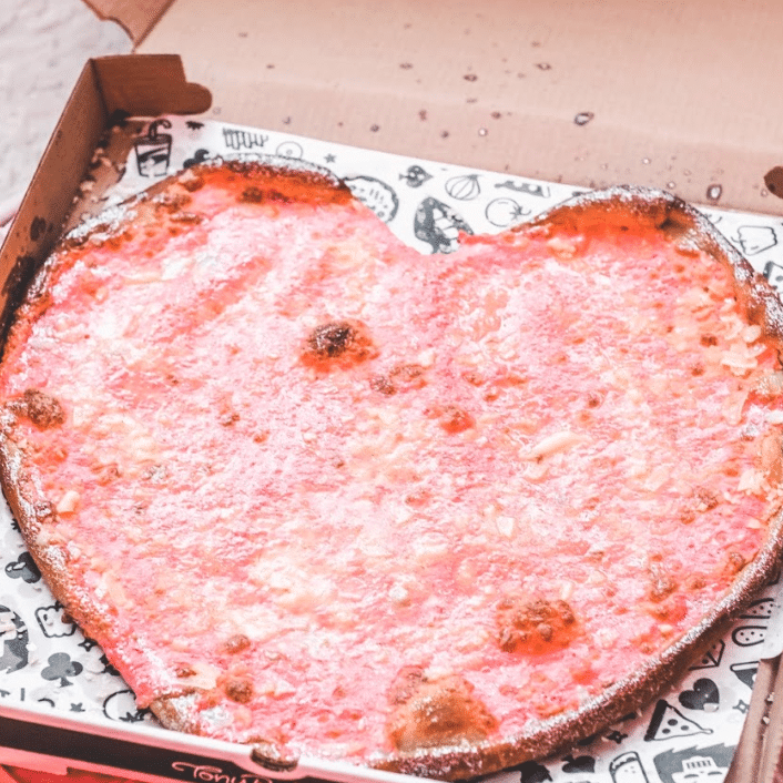 heart shaped pizza galentines day