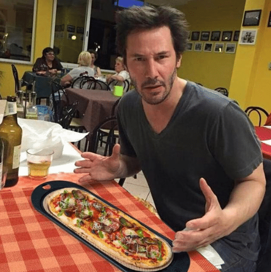 keanu reeves and pizza