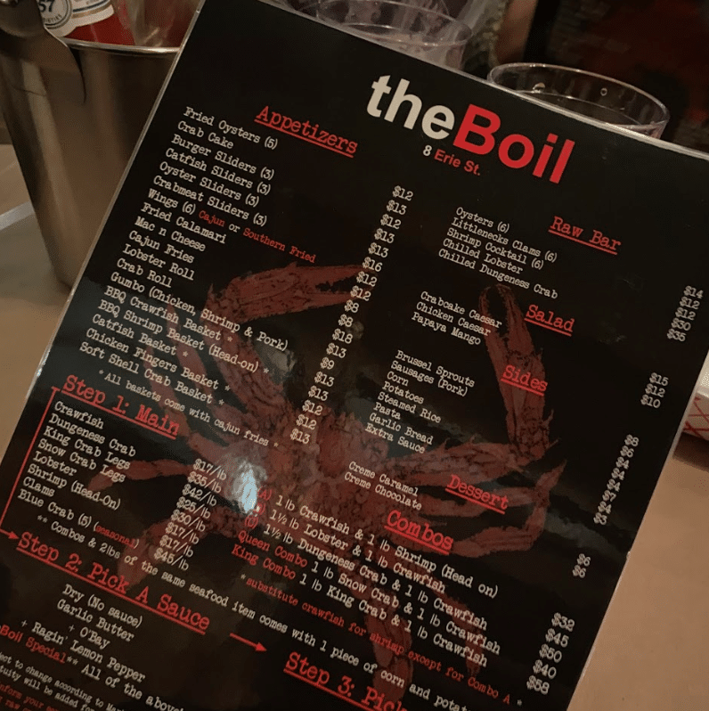 the boil menu