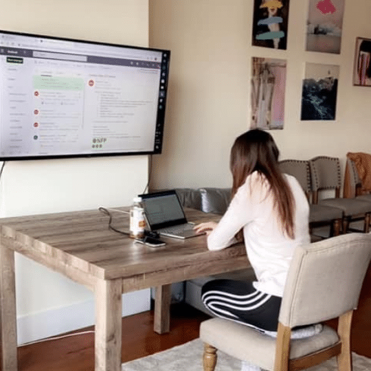 melissa working from home set up hoboken jersey city