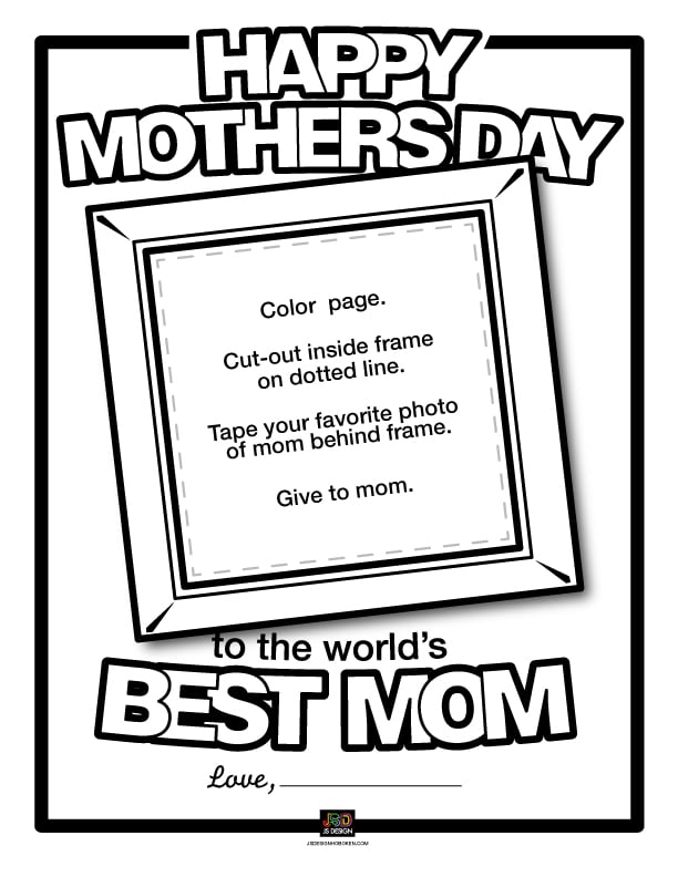 mom day coloring pic frame
