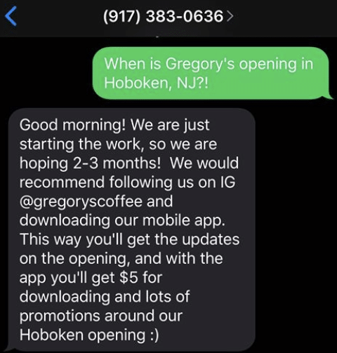 gregorys coffee hoboken text
