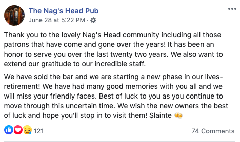 nags head pub hoboken closed