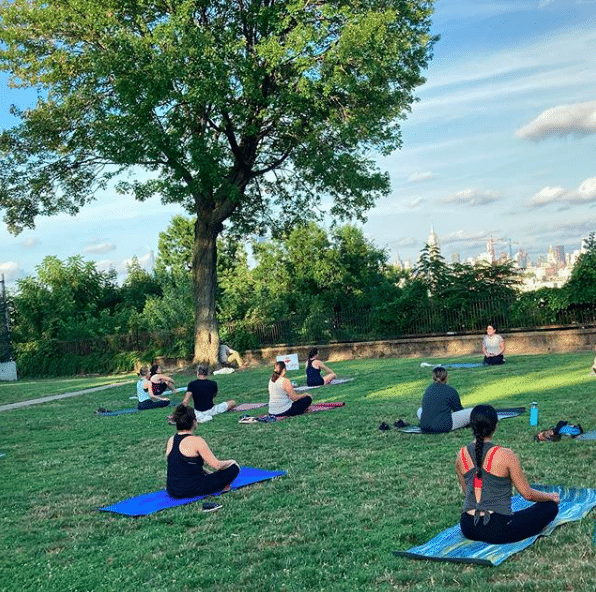 sattva yoga Jersey City outdoor class