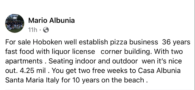 marios classic pizza for sale hoboken
