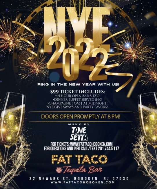 New Years Eve 2022 Events Fat Taco Hoboken