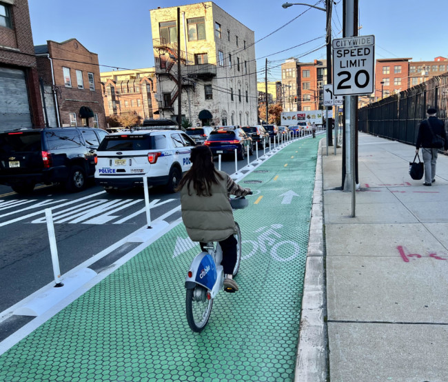 protected bike lane hoboken jersey city 