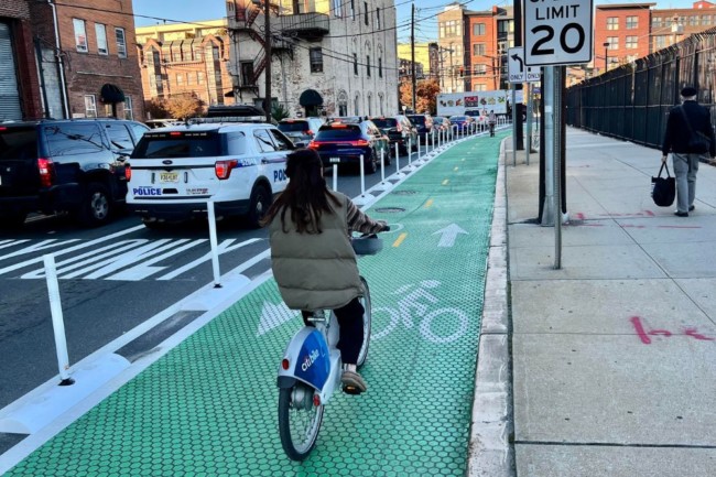 protected bike lane vision zero hoboken jersey city