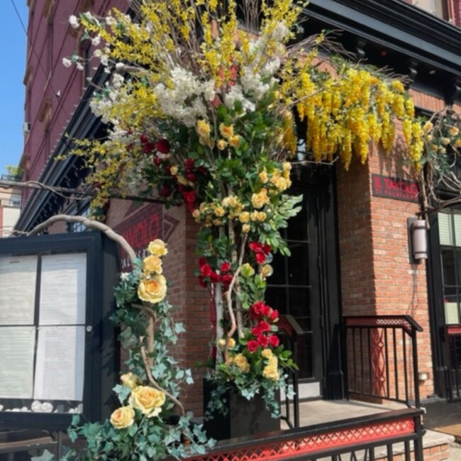 floral displays outdoor dining hoboken jersey city il tavolo di palmisano