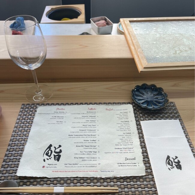 omakase sushi jersey city honshu menu
