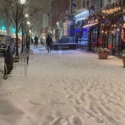 snowy sidewalk in hoboken