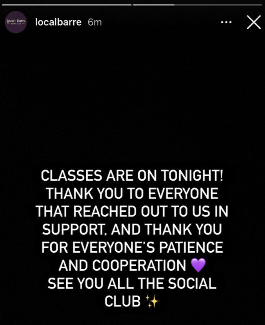 local barre hoboken closure