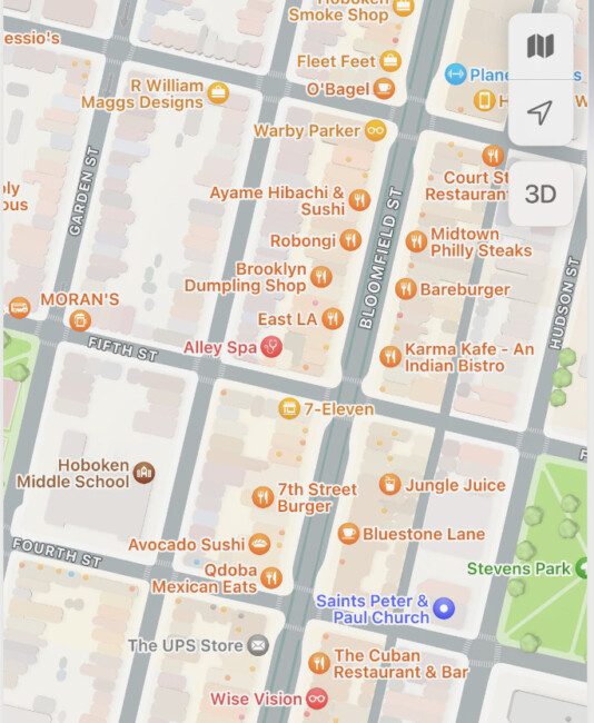 apple map hoboken error