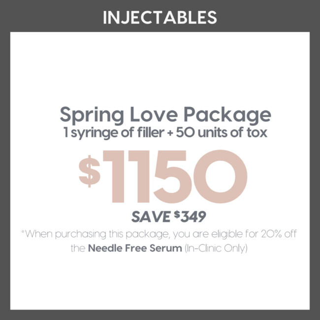 Graphic with Spring Love Package injectables deal