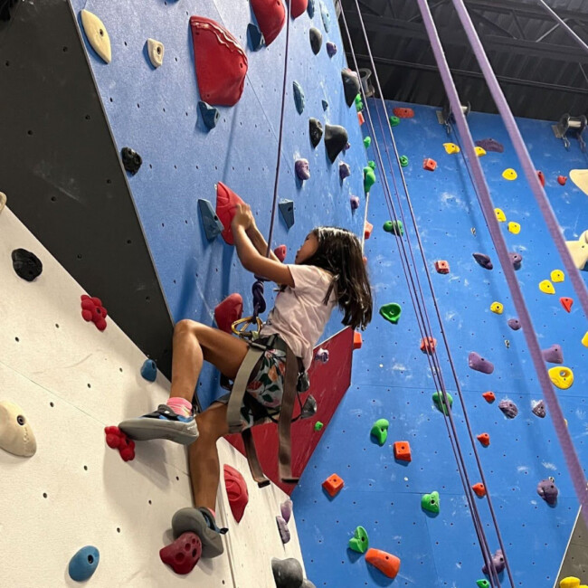 Child rock climbing with COMPASS Learning Advantage