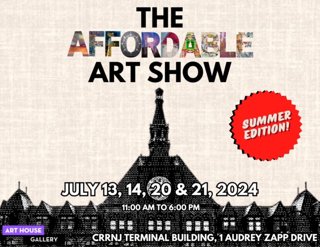 flyer for the summer 2024 affordable art show