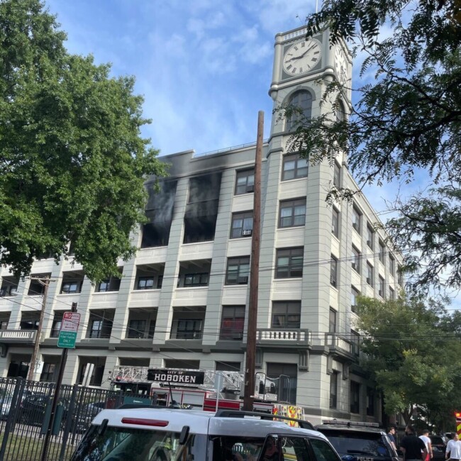 fire hoboken clock tower apartments