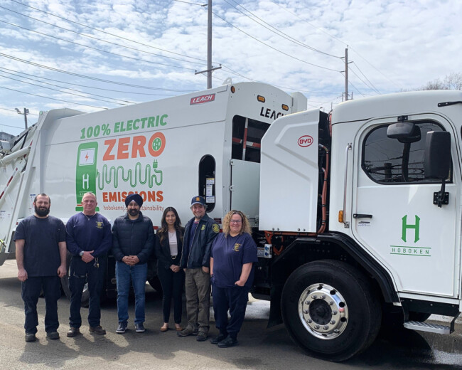 electric garbage truck hop shuttle hoboken nj