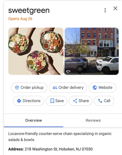 sweetgreen hoboken