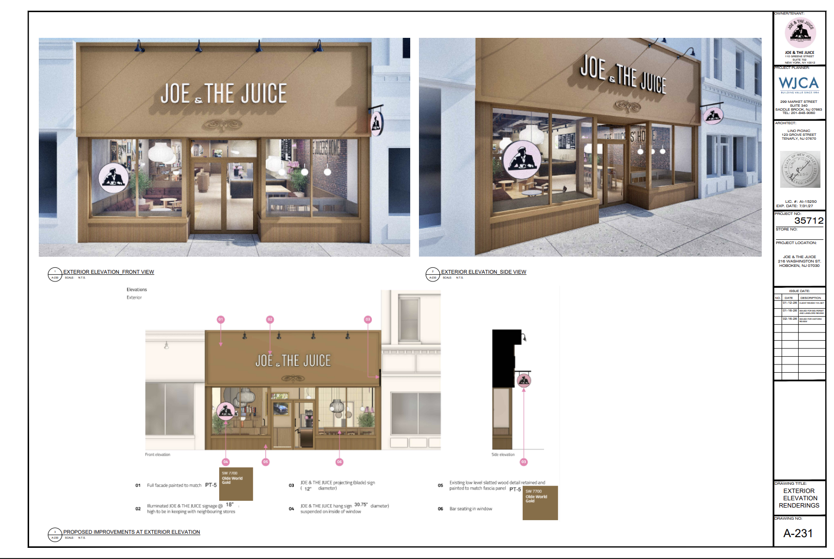 application materials for joe and the juice in hoboken
