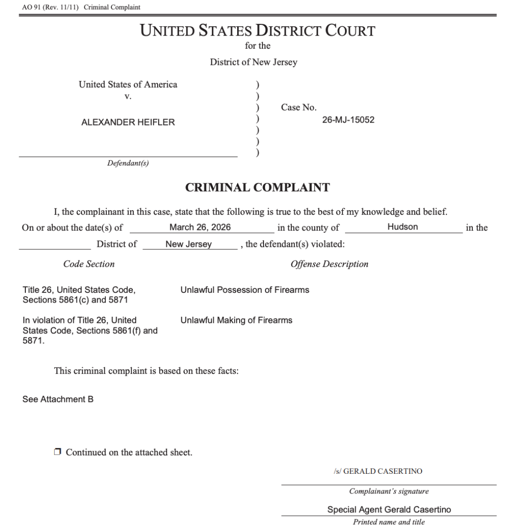criminal complaint hoboken assassination plot 