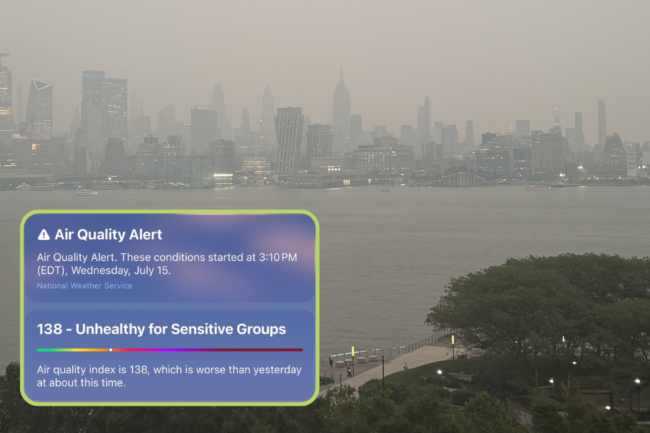 wildfire smoke air quality new jersey 7/16/26